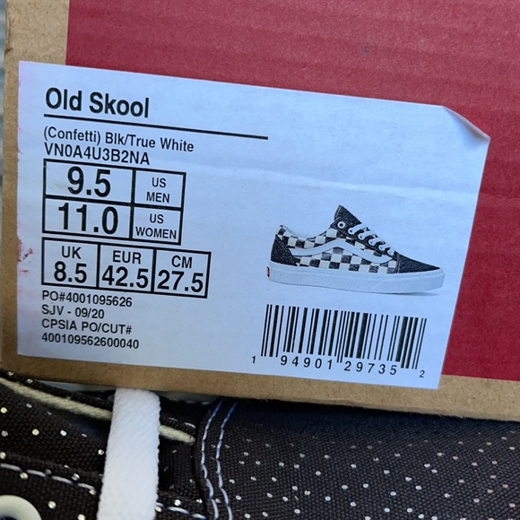 Vans Old Skool Confetti Black/True White MENS - Picture 16 of 16